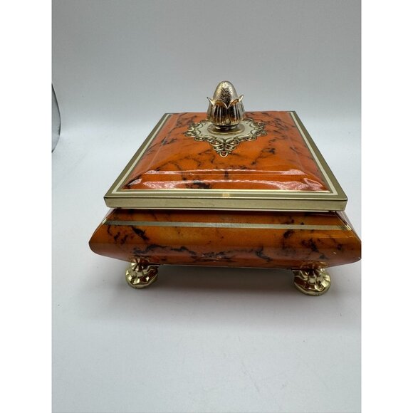 Vintage Confectionary Tin Box Blue Bird Harry Vincent LTD Orange England Britain - Picture 10 of 13